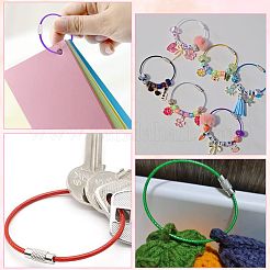 40Pcs 10 Style Heavy Duty 304 Stainless Steel Wire Cable Keychains&nbsp;FIND-SC0019-18