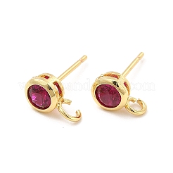 Brass Micro Pave Cubic Zirconia Stud Earring Findings&nbsp;LS-ZIRC-P105-02