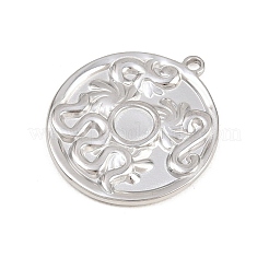 304 Stainless Steel Pendant Cabochon Settings&nbsp;STAS-L313-08P