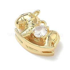 Brass Micro Pave Cubic Zirconia Pendants&nbsp;KK-I476-26G-05