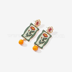 Alloy & Enamel Stud Dangle Earrings for Women&nbsp;WG66E5A-01