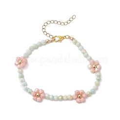2Pcs Flower Glass Bead Bracelet Sets&nbsp;BJEW-JB12653