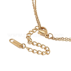 Enamel Charms Double Layer Necklace with Synthetic Turquoise Beaded&nbsp;NJEW-P269-20B-G