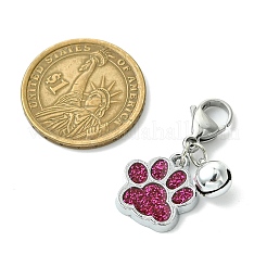 10Pcs 10 Colors Glitter Dog Paw Print Alloy Enamel Pendant Decoration&nbsp;HJEW-JM02272