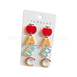 Teachers' Day Printed Acrylic Stud Dangle Earrings&nbsp;WG18C88-01