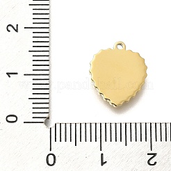 Ion Plating(IP) 304 Stainless Steel Pave Shell Heart with Star Charms&nbsp;STAS-K263-68G