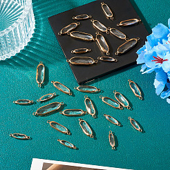 30Pcs Brass with Glass Links/Connector Charms&nbsp;GLAA-TA0004-13