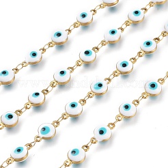 3.28 Feet Handmade Enamel Link Chains&nbsp;X-STAS-I154-02G