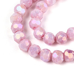 Anti-Tarnish Electroplate Glass Beads Strands&nbsp;LS-EGLA-T021-4mm-15-02