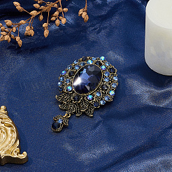 1Pc Teardrop Retro Alloy Rhinestone Brooches for Women&nbsp;JEWB-SP0001-17B