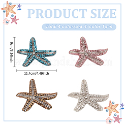 4Pcs 4 Colors Rhinestone Ornament Accessories&nbsp;PATC-MA0001-04
