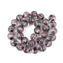 Frosted Handmade Foil Glass Beads Strands&nbsp;FOIL-Q002-02C