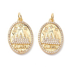 Brass Micro Pave Clear Cubic Zirconia Pendants&nbsp;ZIRC-Z019-07G-NR
