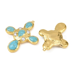Dyed Synthetic Turquoise & Natural Pearl Big Pendants&nbsp;KK-H516-23G