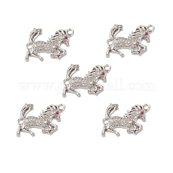 Brass Micro Pave Clear Cubic Zirconia Connector Charms&nbsp;KK-E068-VB019