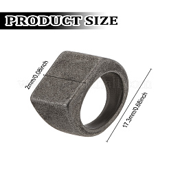 1Pc Antique Style Stainless Steel Rectangle Finger Rings for Men&nbsp;RJEW-LP0001-42