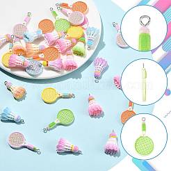 60Pcs 2 Styles Sports Theme Opaque Resin Pendants&nbsp;RESI-FS0002-47