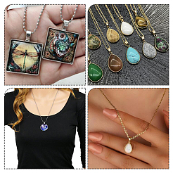DIY Blank Cameo Photo Geometric Pendant Making Kit&nbsp;DIY-DC0001-99