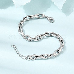 5.5MM 304 Stainless Steel Twisted Oval Link Chain Bracelets for Man and Women&nbsp;SA-CBAB767-17C-P
