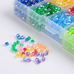 Ten Color Boxed Eco-Friendly AB Color Plated Transparent Acrylic Beads&nbsp;MACR-X0019-4mm-01