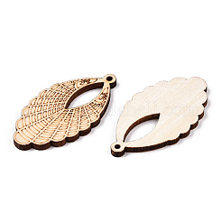 Undyed Natural Poplar Wood Pendants&nbsp;WOOD-TAC0002-12