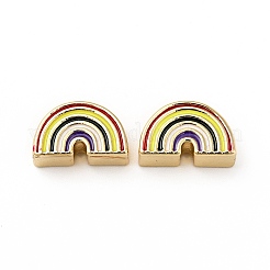 Rack Plating Brass Enamel Beads&nbsp;KK-E060-08G