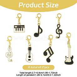 21Pcs 7 Styles Alloy Enamel Pendant Decorations&nbsp;HJEW-YW00230