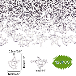 120Pcs 304 Stainless Steel Bird Pendants&nbsp;STAS-DC0007-36