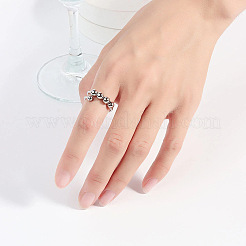 201 Stainless Steel Round Beaded Spinner Rings&nbsp;WG5F549-01