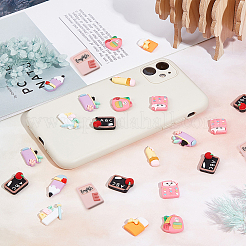 100Pcs 10 Styles School Theme Opaque Resin Cabochons&nbsp;CRES-SC0002-39