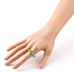 Dyed Natural Malaysia Jade Rondelle Beads Stretch Rings&nbsp;RJEW-JR00313