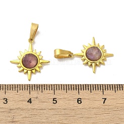 Natural Amethyst Faceted Sun Pendants&nbsp;STAS-P361-02G-02