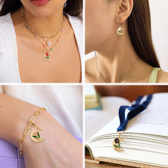 16Pcs 4 Colors Alloy Enamel Pendants&nbsp;ENAM-TA0002-29
