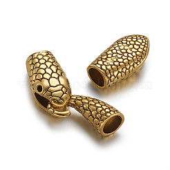 Tibetan Style Alloy Hook and Snake Head Clasps&nbsp;TIBE-TA0001-06AG