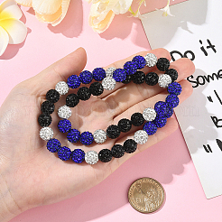 1Pc Polymer Clay Rhinestone Round Beaded Stretch Necklaces&nbsp;NJEW-SP0001-14K
