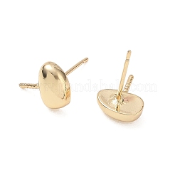Brass Stud Earring Findings&nbsp;KK-CBABAE6-03LG