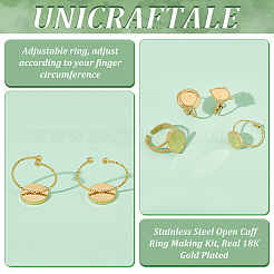 DIY Blank 304 Stainless Steel Open Cuff Ring Making Kit&nbsp;DIY-UN0005-79