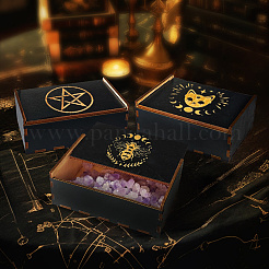 Rectangle Engraved Plywood Wooden Tarot Storage Boxes with Sliding Lid&nbsp;CON-WH20008-10C