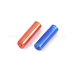 50g Transparent Colours Rainbow Glass Bugle Beads&nbsp;GLAA-FP0001-23