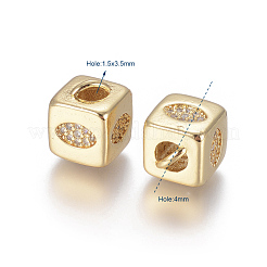 Brass Micro Pave Cubic Zirconia Beads&nbsp;ZIRC-G162-16G-12