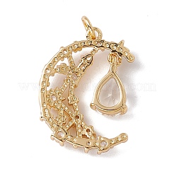 Brass Micro Pave Cubic Zirconia Pendants&nbsp;KK-G439-62G