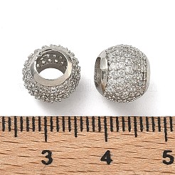 Brass Clear Cubic Zirconia European Beads&nbsp;LS-KK-D228-16P