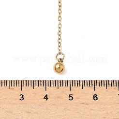 304 Stainless Steel Round Ball Y Tassel Necklaces&nbsp;NJEW-D322-01G