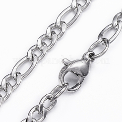 Non-Tarnish 304 Stainless Steel Figaro Chain Necklaces&nbsp;NJEW-H445-17P