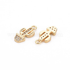 Brass Micro Pave Clear Cubic Zirconia Charms&nbsp;KK-S356-462-NF