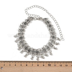 Bohemian Flower Tassel Alloy Anklets for Women&nbsp;LS-AJEW-B107-02