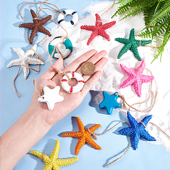 13Pcs 13 Colors Hanging Resin Pendant Decorations&nbsp;HJEW-PH0001-38