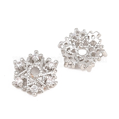 Christmas Brass Clear Cubic Zirconia Beads&nbsp;KK-B186-12P