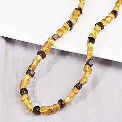 Natural Amber Beaded Necklaces&nbsp;NJEW-L466-01