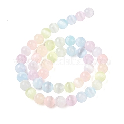 Macaron Color Natural Selenite Beads Strands&nbsp;G-C142-01B-10